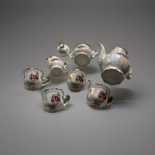 Vintage Lusterware Japanese 4 Serving Tea Set Courting Couple 9 Piece