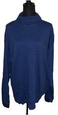 Brooks Brothers Golden Fleece Large 100 Cotton Black  Blue Striped Pullover