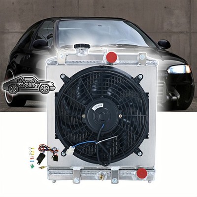 3 Reihe Kühler+Lüfter+Relay Für Honda Civic EK EG 1992-00 CRX Del Sol 93-97.