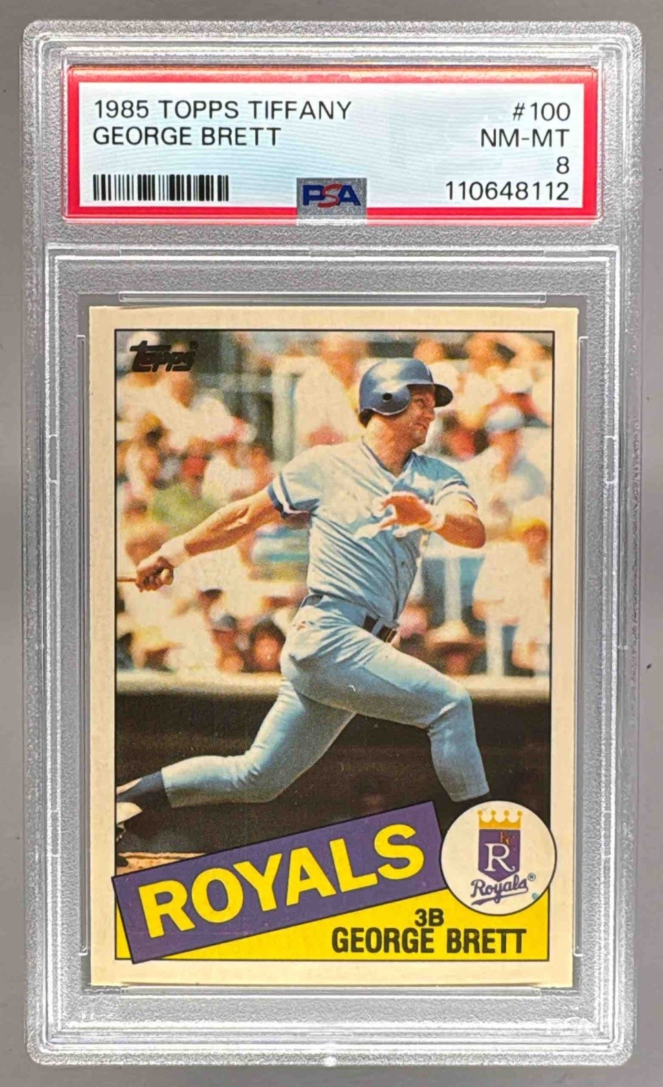 110648112 George Brett 1985 Topps #100 Collector's Edition (Tiffany) PSA 8