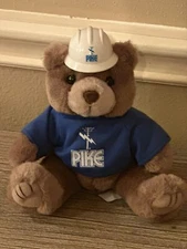 RARE Artistic Toy Manufacturing PIKE Teddy Bear Souvenir 7” Plush W Hard Hat