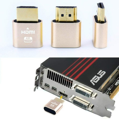 HDMI Dummy Plug 4K Emulator Display Emulator Converter as LCD Monitor 3Pack - Picture 2 of 5