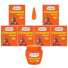 Pack of 6 - 40 Gms Hari Darshan Kesar Chandan Tika Saffron Sandalwood Wet Paste
