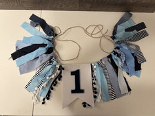 High Chair Banner Boy - First Birthday Decorations For Boy 1st Birthday Banner