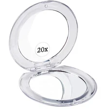 MIRRORVANA Small Compact 20X Magnifying Mirror for Travel - Handheld, Foldabl...