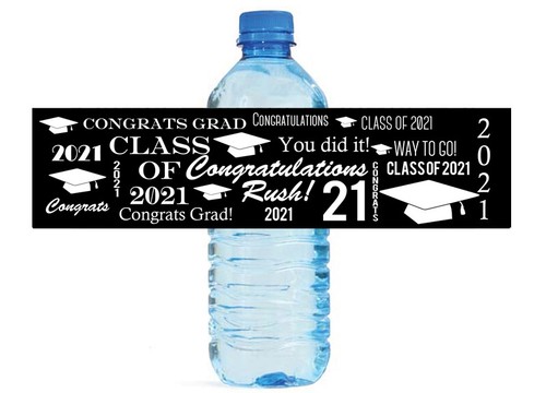 Congrats Grad Graduation Theme Water Bottle Label College High School Middle - 第 1/5 張圖片