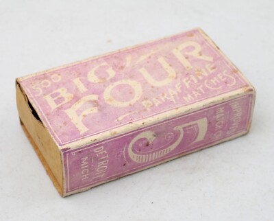 Vintage Empty Box 500 Big Four Paraffine Matches Detroit Improved Match Co.