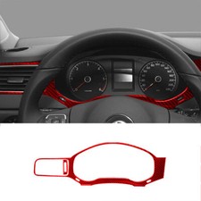 2pcs Red Carbon Fiber Speedometer Surround Cover Trim For Volkswagen Jetta Sedan