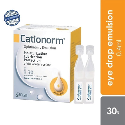 CATIONORM Emulsion Dry Eye Tear Drop Compatible Contact Lense 30 vial (0.4ml)