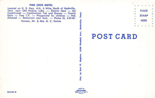 Old Hickory Lake TN Pine Cove Motel 6 miles From Nashville Old Cars Postcard - Picture 2 of 2