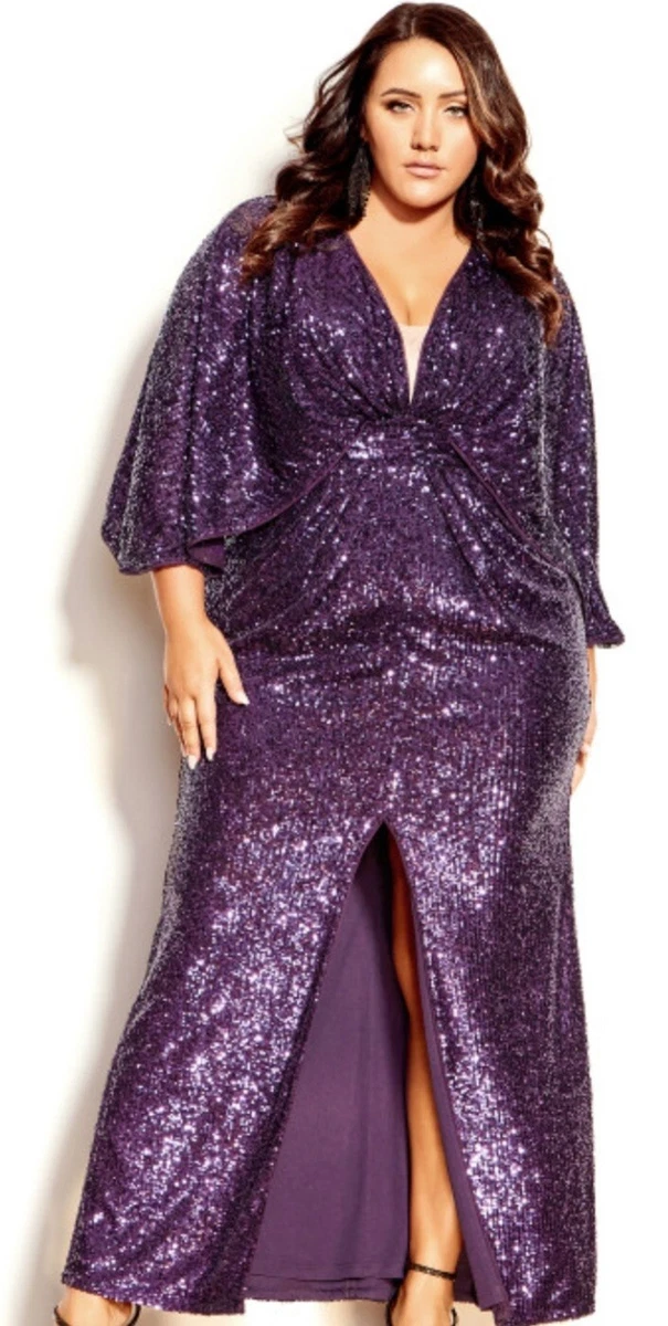 Royal purple top plus size dress