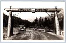 Great Divide Between BC & Alberta Canada, Byron Harmon RPPC Postcard #916