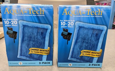 (6) AQUA-TECH 10-20 EZ-Change FILTER CARTRIDGE #2 Activated Carbon Fish Aquarium