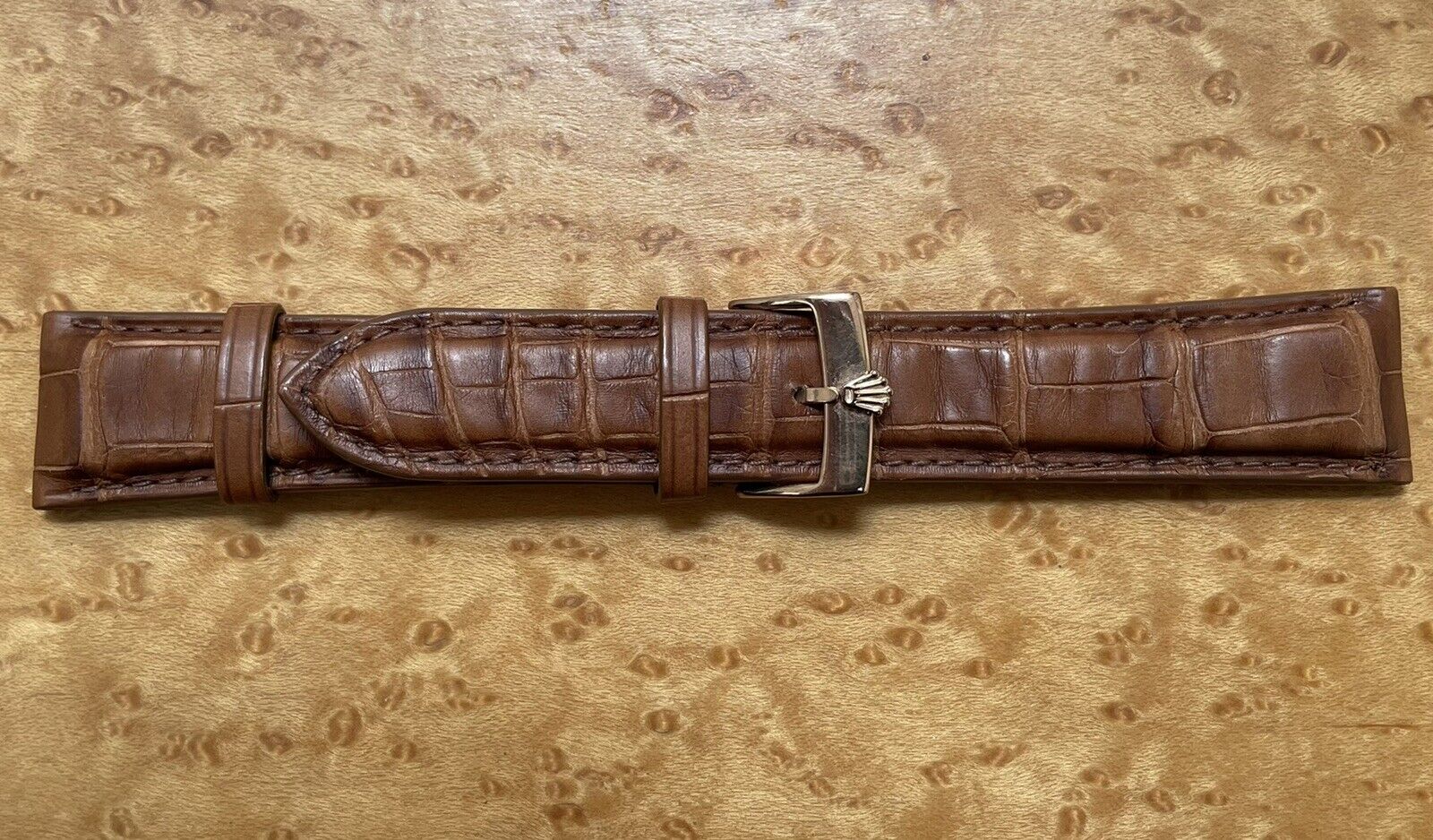 21mm Jean Department store Rousseau Brown Alligator buckle watch Rolex Opening large release sale strap