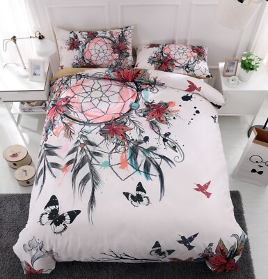 3D Dreamcatcher Feather Floral Art Quilt Cover Set Bedding Sets Pillowcases 64