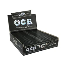 OCB Premium King Size Slim Cigarette Rolling Paper (Full Box of 24 Booklets)