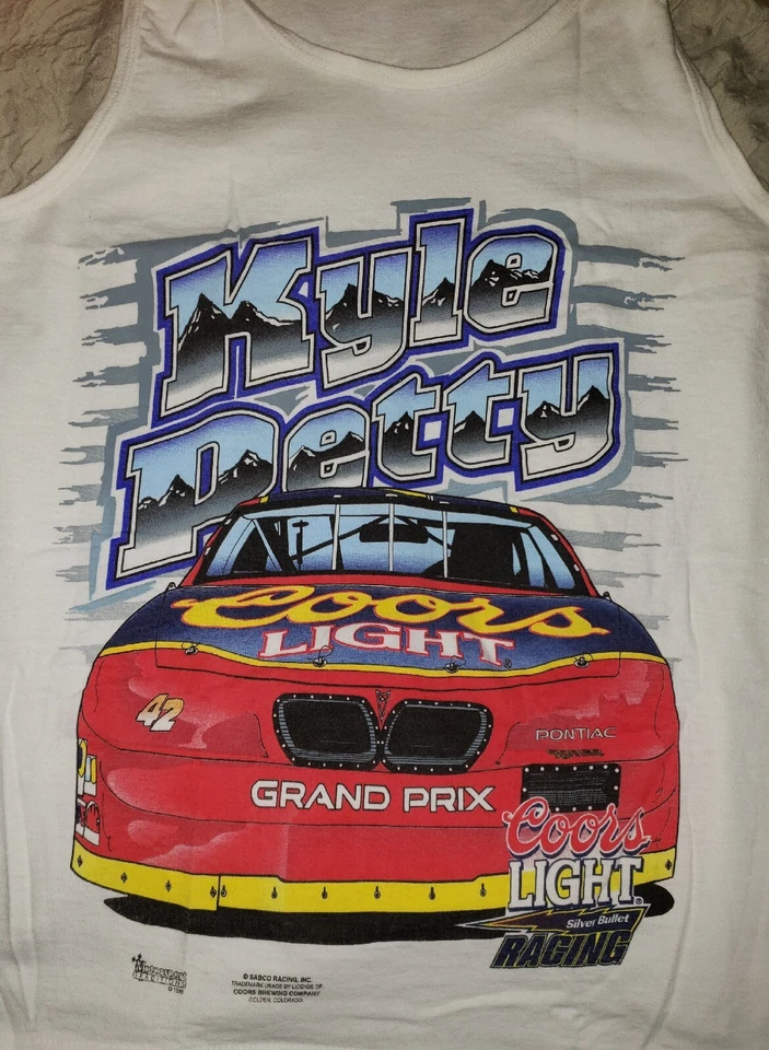 CAMISA SIN MANGAS VINTAGE NASCAR RACING KYLE PETTY COORS LIGHT RACING TALLA L Foto 2 de 4