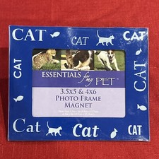 Essentials For my Pet CAT Blue Photo Frame Magnet Holds 3.5"x 5" And 4" x 6"