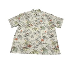 Tommy Bahama Men  s 100 Silk Hawaiian Tropical Beach Palm Tree Camp Shirt XL