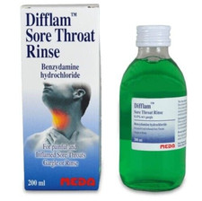 Difflam Sore Throat Rinse - For Painful & Inflamed Sore Throats - 200ml