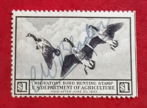 US STAMPS # RW3 1936 $1 BIRDS F/VF USED CV $125 - Afbeelding 1 van 4