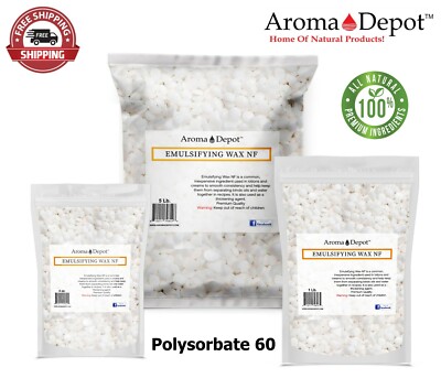 Premium Emulsifying Wax NF Vegetable Polysorbate 60 Polawax 1 oz 5 lbs