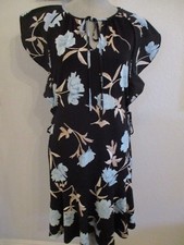 NWT ELLEN TRACY SMALL FLORAL PRINT DRESS WITH SIDE TIES AT WAIST MSRP $99.50