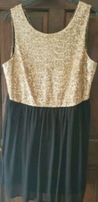 NEW LOOK GORGEOUS PLUS SIZE 22 GOLD/BLACK DRESS - NEW WITHOUT TAGS