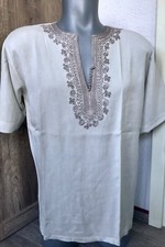 Original Marokkanische Herren Tunika - Super - Gr. L -beige - NEU