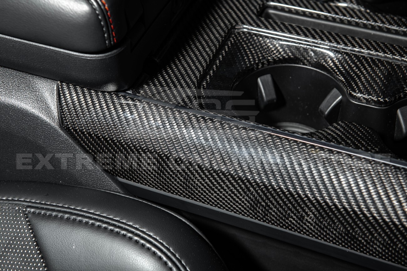 For 21-Up Ford F-150 CARBON FIBER Interior Center Console Side Panel Trim Cover