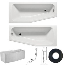 ROCKY BADEWANNE RAUMSPARWANNE ACRYLWANNE160x70/50x42 KOMPLETTSET BADEWANNENSET