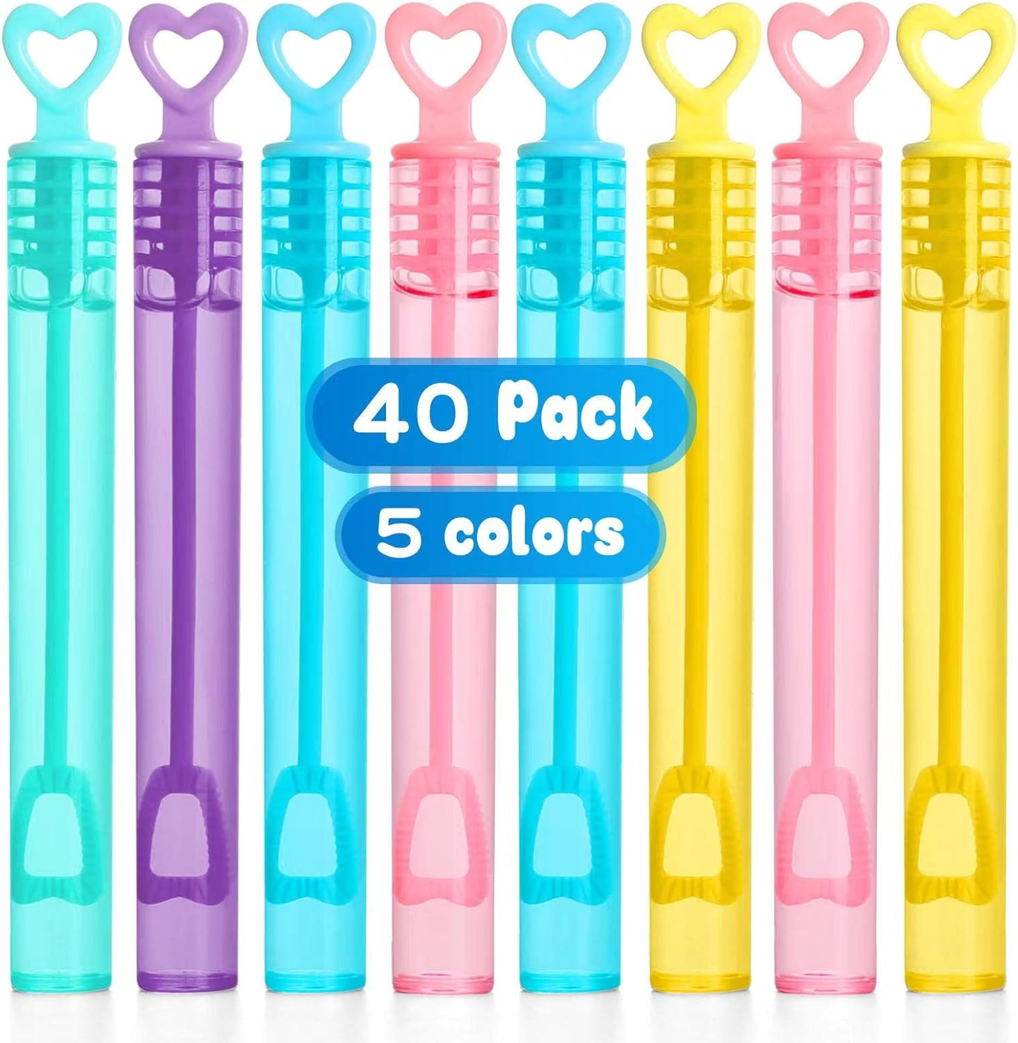 40-Pack Mini Bubble Wands Assorted Party Favors for Kids Outdoor Summer Fun