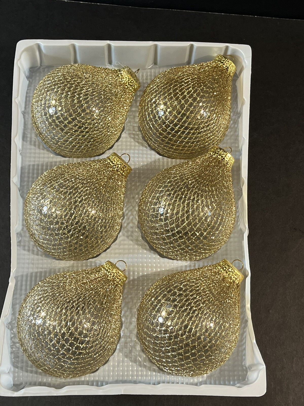 Vintage Gold Mesh Glass Christmas Ornaments Kmart TrimaHome Golden