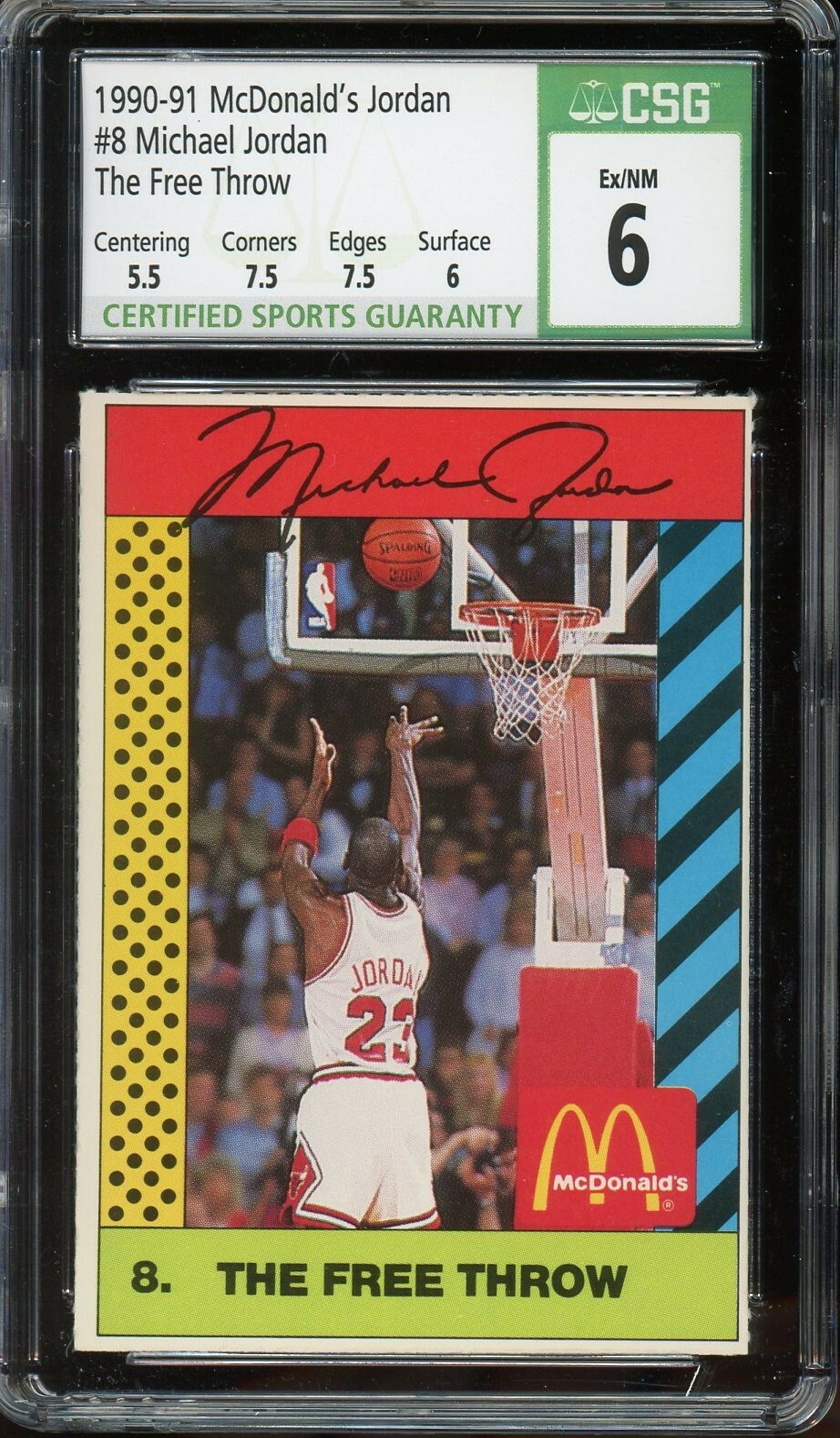 1990/91 McDonalds The Free Throw Michael Jordan #8 CSG 6 B1173 | eBay