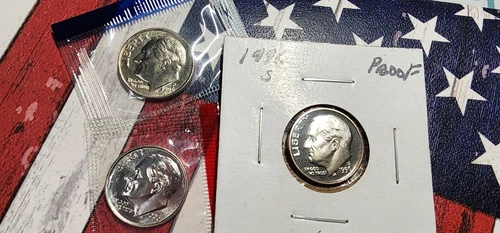 1996 P D S Roosevelt -2 BU in Mint Cello+ Proof - 3 coins total  "FREE SHIPPING"