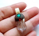 ✨Natural Crystal Quartz & Turquoise Cabochon Pendant Handmade Jewelry Peru Art✨ — photo 4