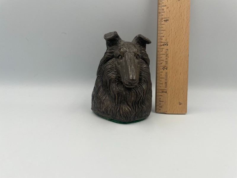Collie Head Bust Metal