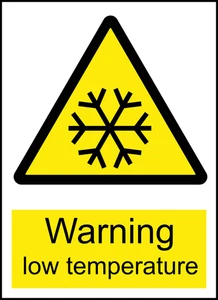 Low Temperature Caution Warning Sign Self Adhesive Vinyl Sticker