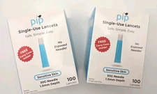 100 COUNT ALL IN ONE SINGLE USE LANCETS - MADE FOR SENSITIVE SKIN 30G LOT 2 NEW