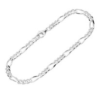 Armband 925 Sterling Silber 20Cm Figaro Panzerkette Oval Geschliffen Armkette