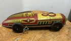 Early Antique Marx Toys Clockwork Wind Up Tin Racing Car With Rider  11" long