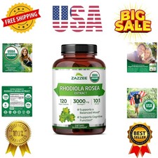 USDA Organic Rhodiola 10:1 Extract, 120 Capsules, 4 Supply, Rhodiola Rosea, ...