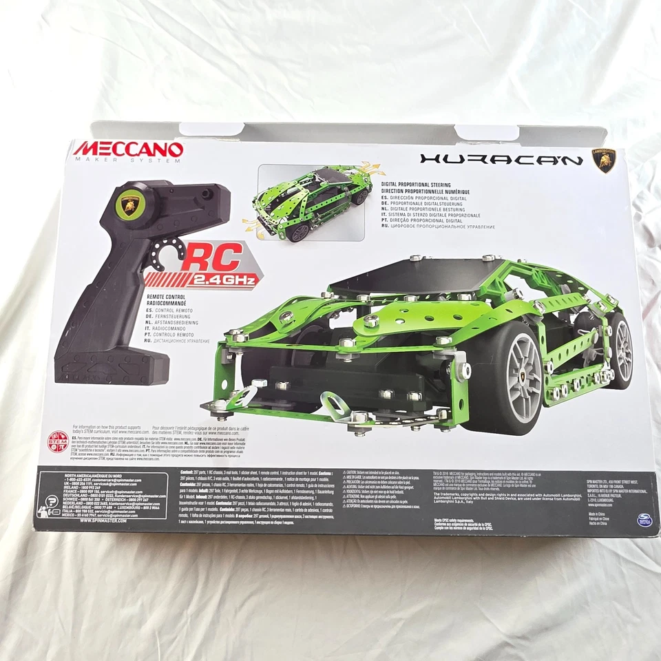 Lamborghini Huracan 2.4 GHz Remote Control by Meccano 297 pieces STEM Supercar - Image 2 of 4