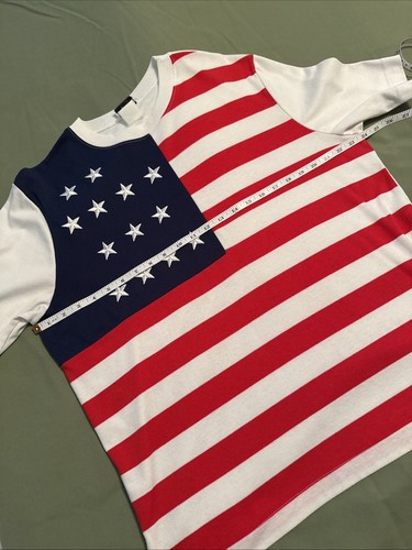 Vintage Patriotic BonWorth Stars & Stripes Flag Ladies T-Shirt Est. Size Large - Picture 9 of 10