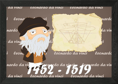 Leonardo da Vinci Framed Wall Art Poster Canvas Print Picture