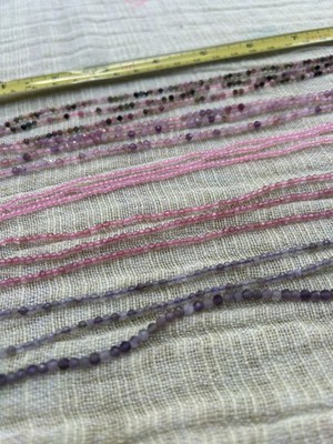 15 x Edelstein Kristall Perlen Strings Schmuckherstellung Zubehör 2-3 mm 