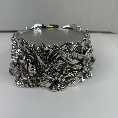 Pine Cone Candle Pedestal Silver Resin Homeworx By Harry Slatkin Silver