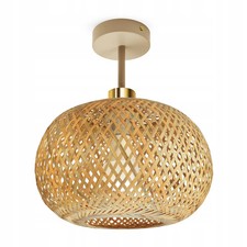 Luxolar LED Deckenlampe E27 Rattan Boho Beige/Grau für Schlafzimmer, Küche