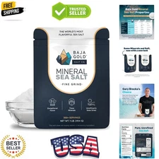 Mineral Sea Salt - Pure & Organic Real Salt for Cooking & Baking | Fine Grind...