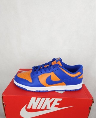 Nike Dunk Low Retro Sneaker 45 Knicks Leder Sportschuhe Turnschuhe Orange Blau 